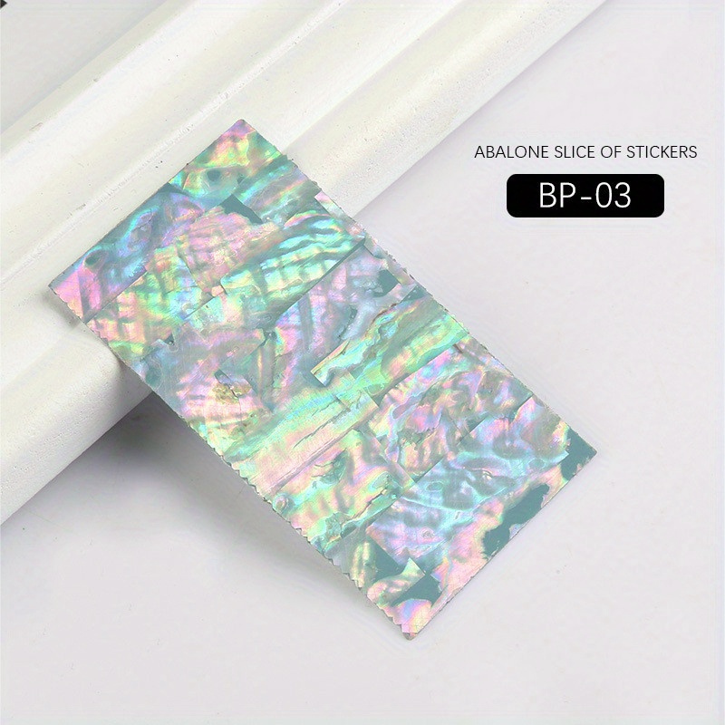 Abalone Shell Slice Nail Sticker Flakes Adhesive Decals Manicure DIY Nail Art