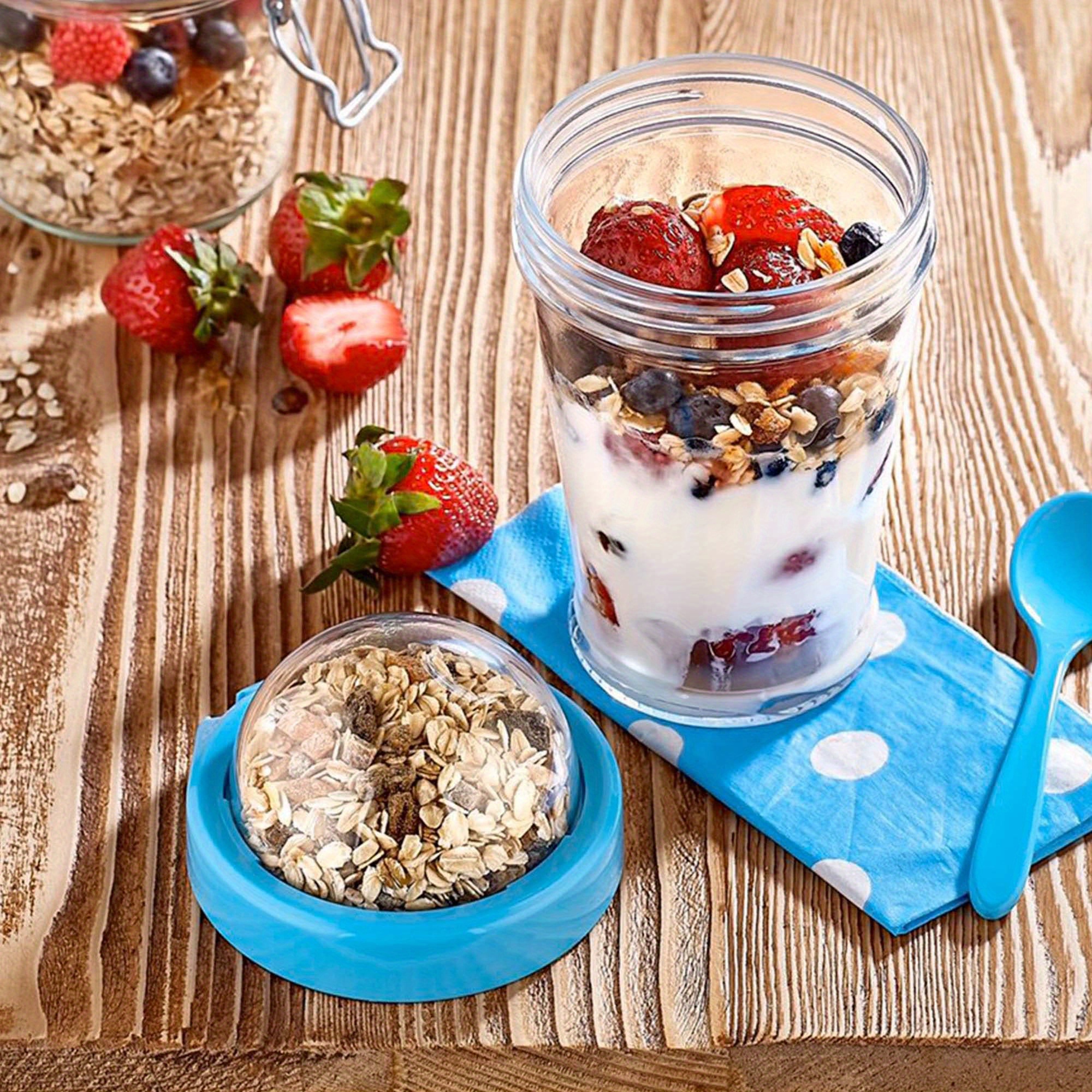 Salad Cup, Breakfast Cup, Yogurt Cup With Top, Cereal Or Oatmeal Container,  Vegetable And Fruit Salad Cup With Spoon And Salad Dressing Holder, Home  Fresh Salad Dressing Container, Portable Cup, Essential Mini