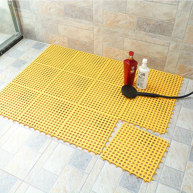 Bathroom Mat Splicing Waterproof Mat Solid Color Bath Rug - Temu