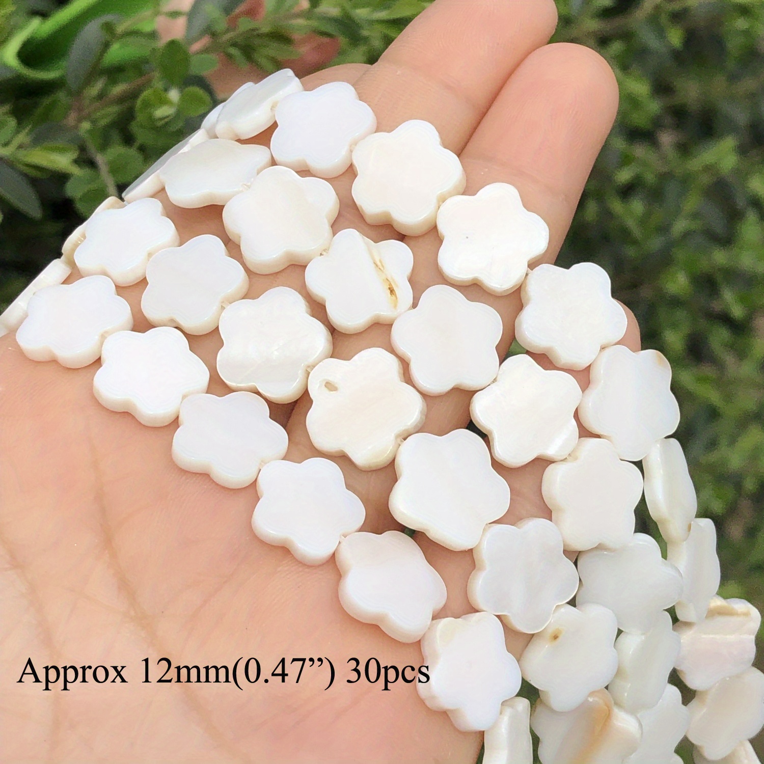 *10* 11mm Purple Washed Alabaster White Square Flower Beads, Women's