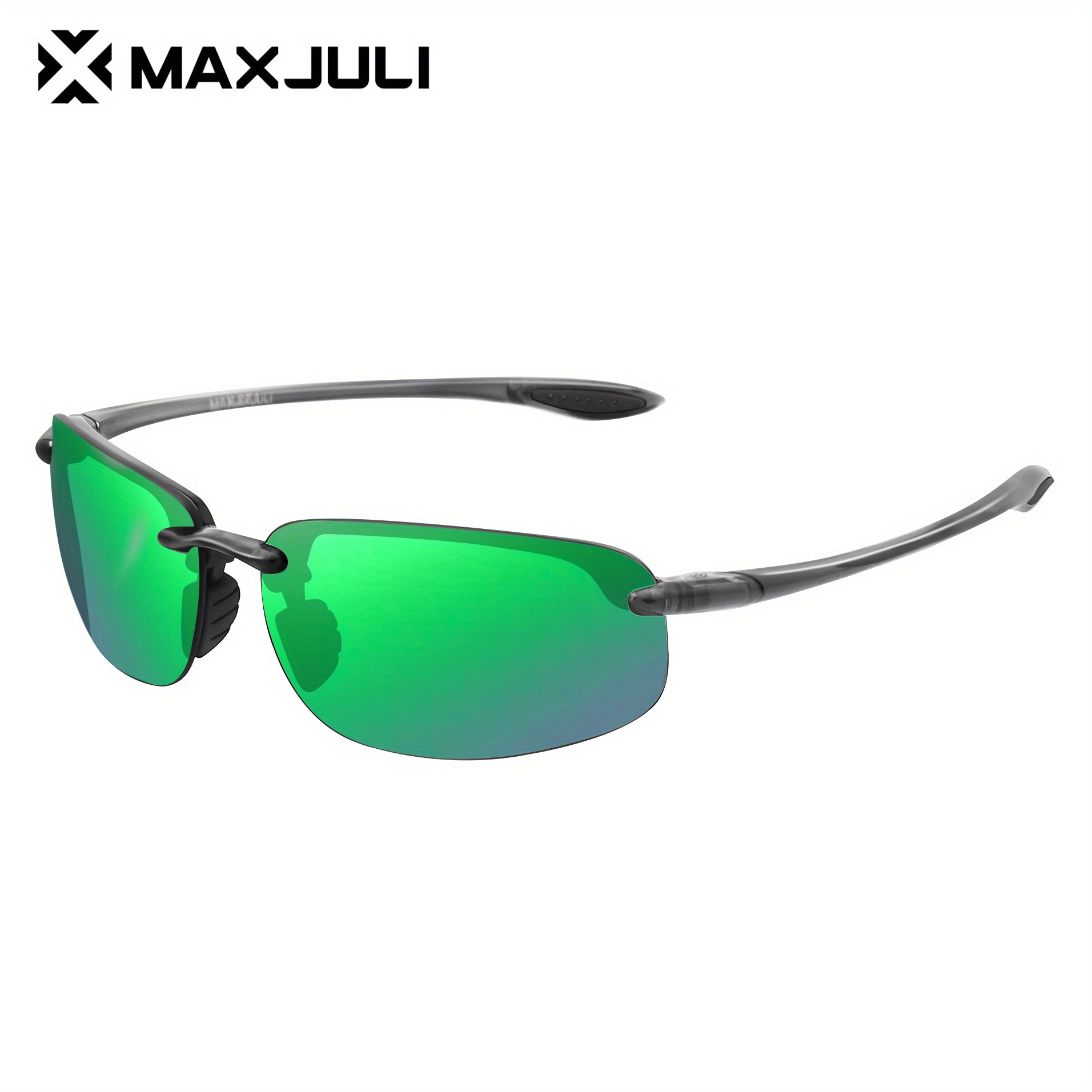 MAXJULI Sports Polarized Sunglasses for Men Women TR90 Rimless Frame for Running Fishing Baseball Driving MJ8001,Temu