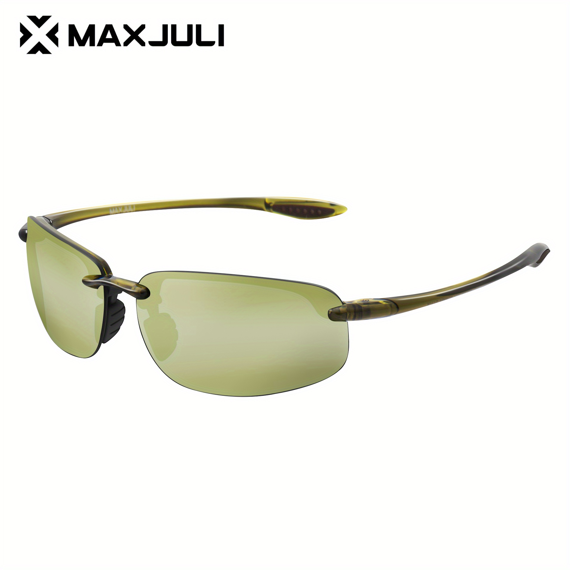 MAXJULI Sports Polarized Sunglasses for Men Women TR90 Rimless Frame for Running Fishing Baseball Driving MJ8001,Temu