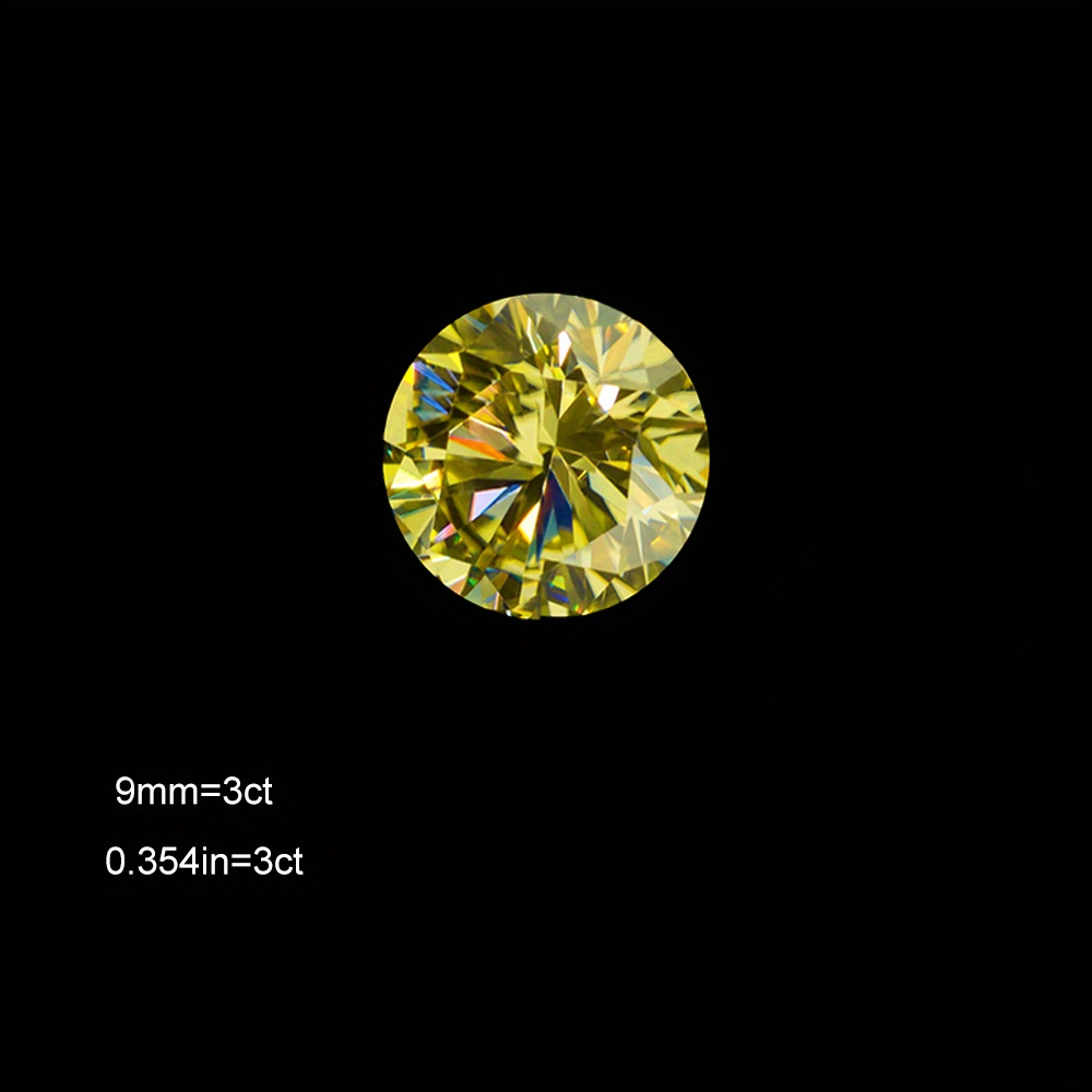 Round Lemon Yellow Moissanite Loose Stone