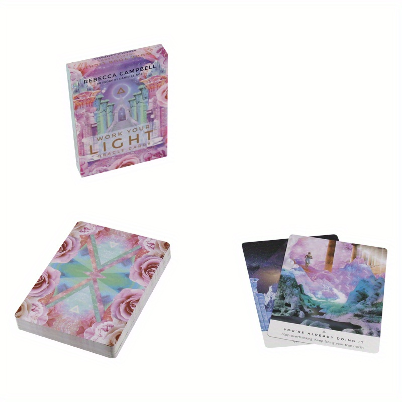 kaqimeiqi] 1 caja de trabajo luz de oráculo cartas de juego tarot familia  juego de mesa 44 tarjetas sdgn