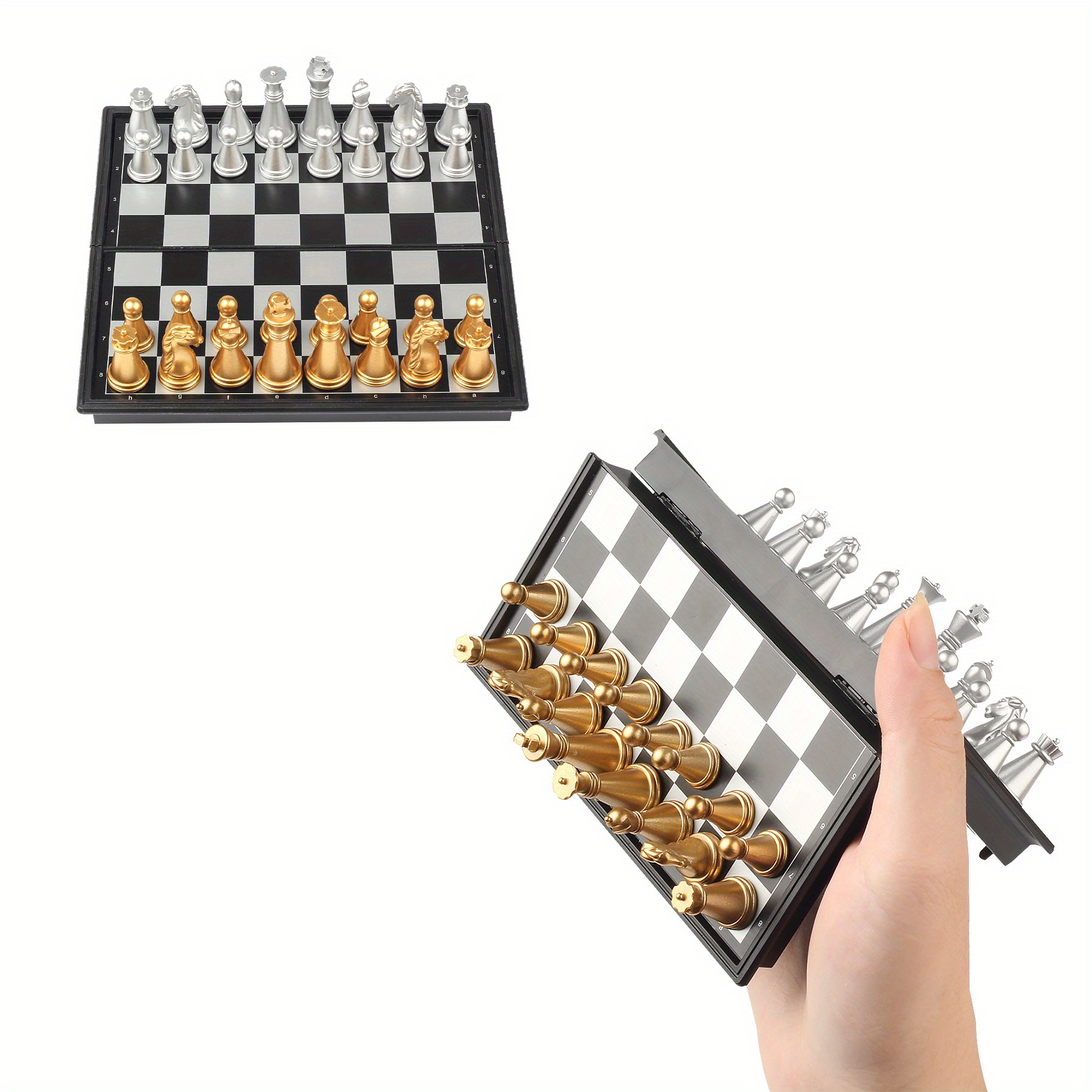 Mini Magnetic Chess Board Games, Small Portable Folding Chess Travel Set -  Magnetic Chess, Classic Backgammon Sets And Checkers,  Halloween/thanksgiving Day/christmas Gift - Temu