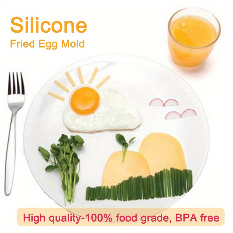 Monkey Business Sunnyside: Fun Egg Ring | Sun- and Cloud-Shaped Egg Mold | Cute Kitchen Accessories | Egg Rings for Frying Eggs | Silicone Egg Mold to Serve Eggs in