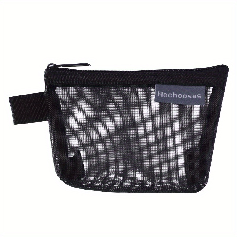 Square Mesh Storage Bag Portable Mesh Zipper Cosmetic Bags - Temu