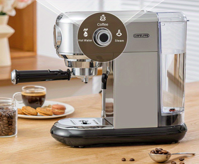 Cafelffe Professional Semi-Automatic Espresso Machine 20Bar with System, Water (Compatible with Italian Plug 220-240) - Heavy-Duty Commercial & Espresso Maker for Cappuccino, Latte, Macchiato -