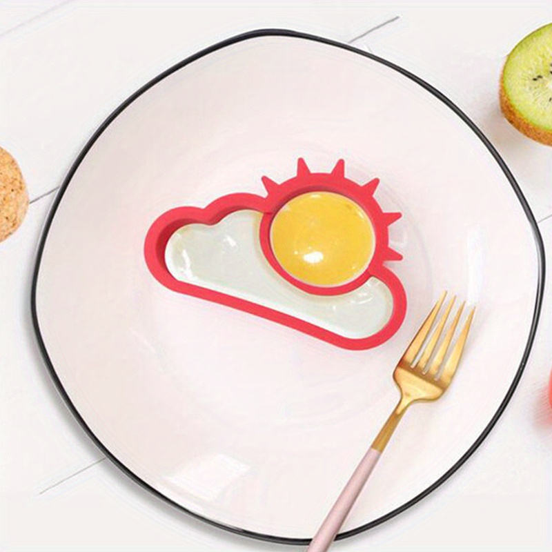 Monkey Business Sunnyside: Fun Egg Ring | Sun- and Cloud-Shaped Egg Mold | Cute Kitchen Accessories | Egg Rings for Frying Eggs | Silicone Egg Mold to Serve Eggs in