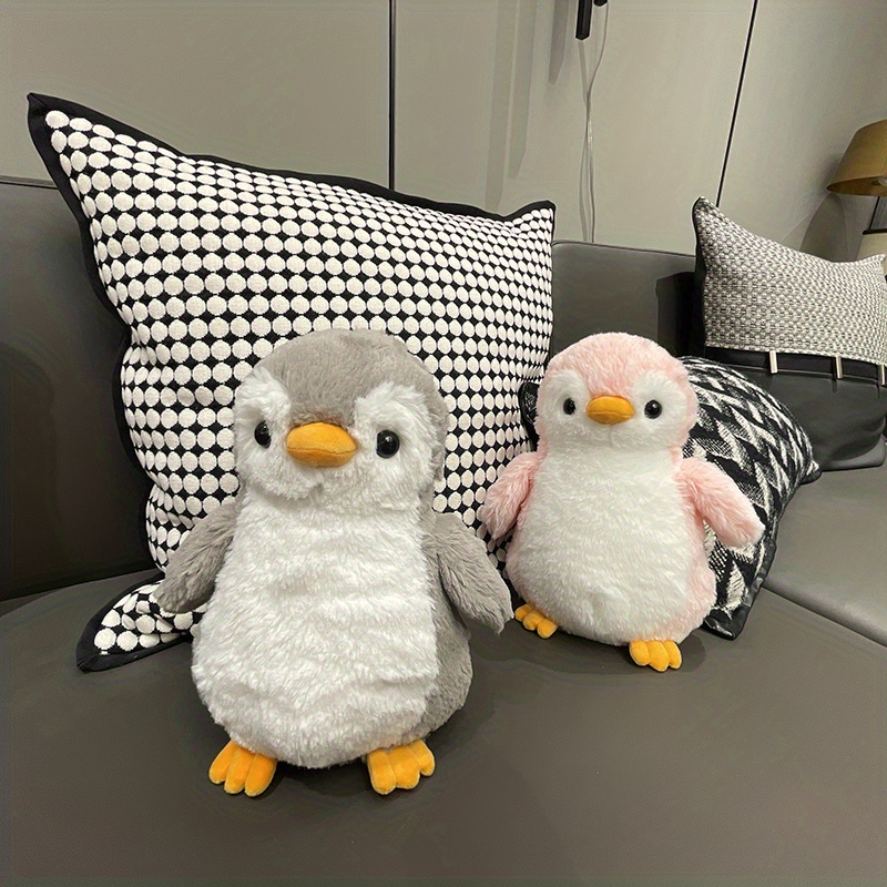 Pingüino de peluche, pingüino de peluche, almohada para dormir, muñeco de peluche  para dormitorio, sala de estar, sofá, decoración, regalo de Gris 30cm  Salvador Juguetes de animales de peluche
