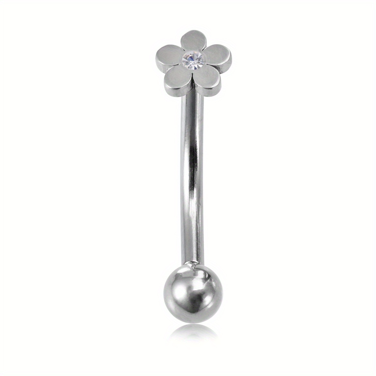 Flower Cross Stainless Steel Eyebrow Piercing Curved Barbell - Temu