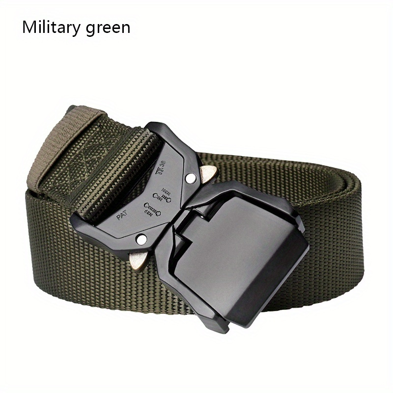 Kumar's Trend KT - Men's Nylon Army Military Belt with Buckle Style Combat  IC Quick Release Tactical Fashion Waistband Outdoor.,Green,Free Size