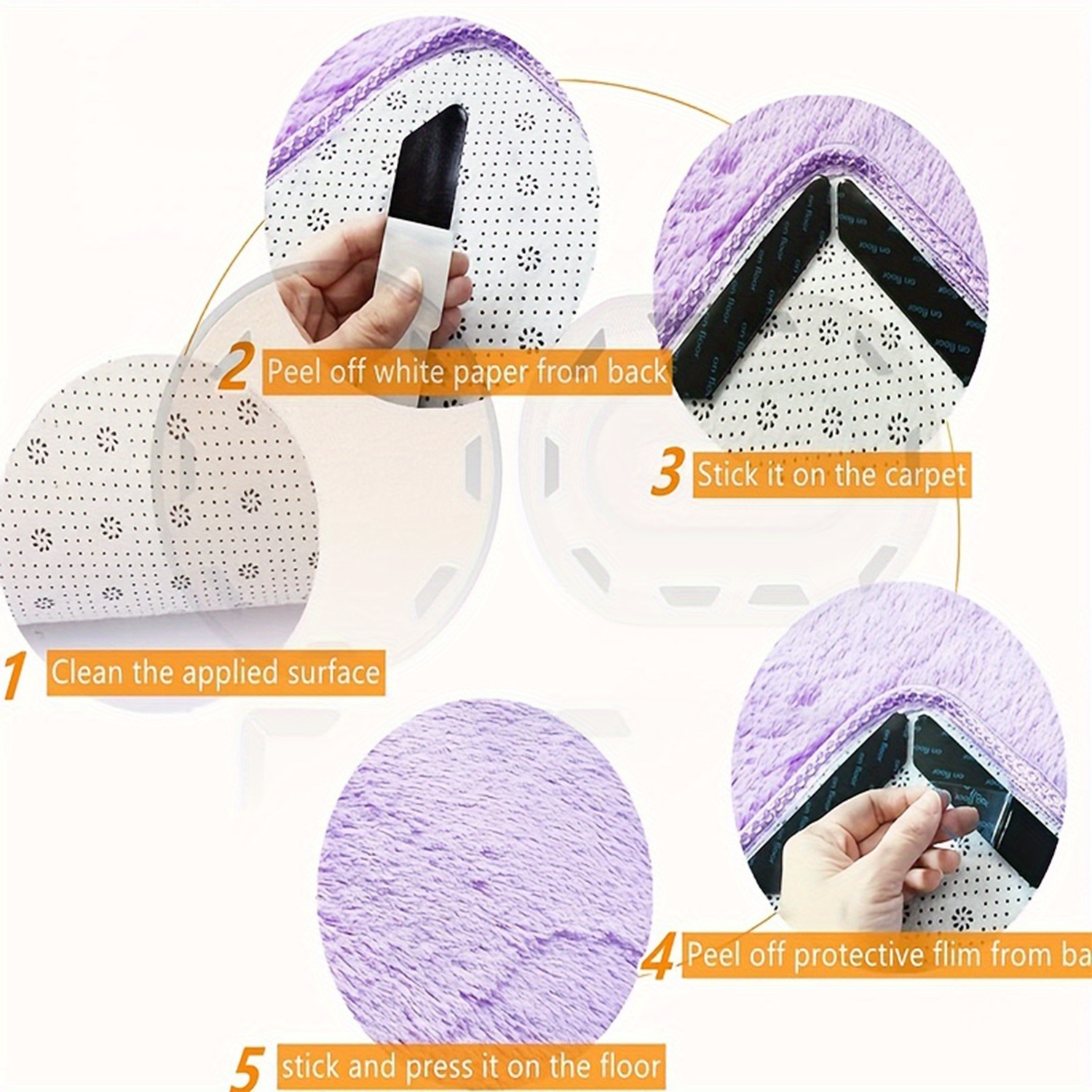 8pcs, Pad Rug Gripper Carpet Gripper Con Súper Adhesivo - Cinta Antideslizante  Para Alfombras Contra Rizos Para Mantener Su Alfombra En Su Lugar Y Hacer  Que Las Esquinas Estén Planas - Temu