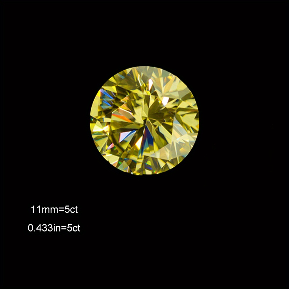 Round Lemon Yellow Moissanite Loose Stone