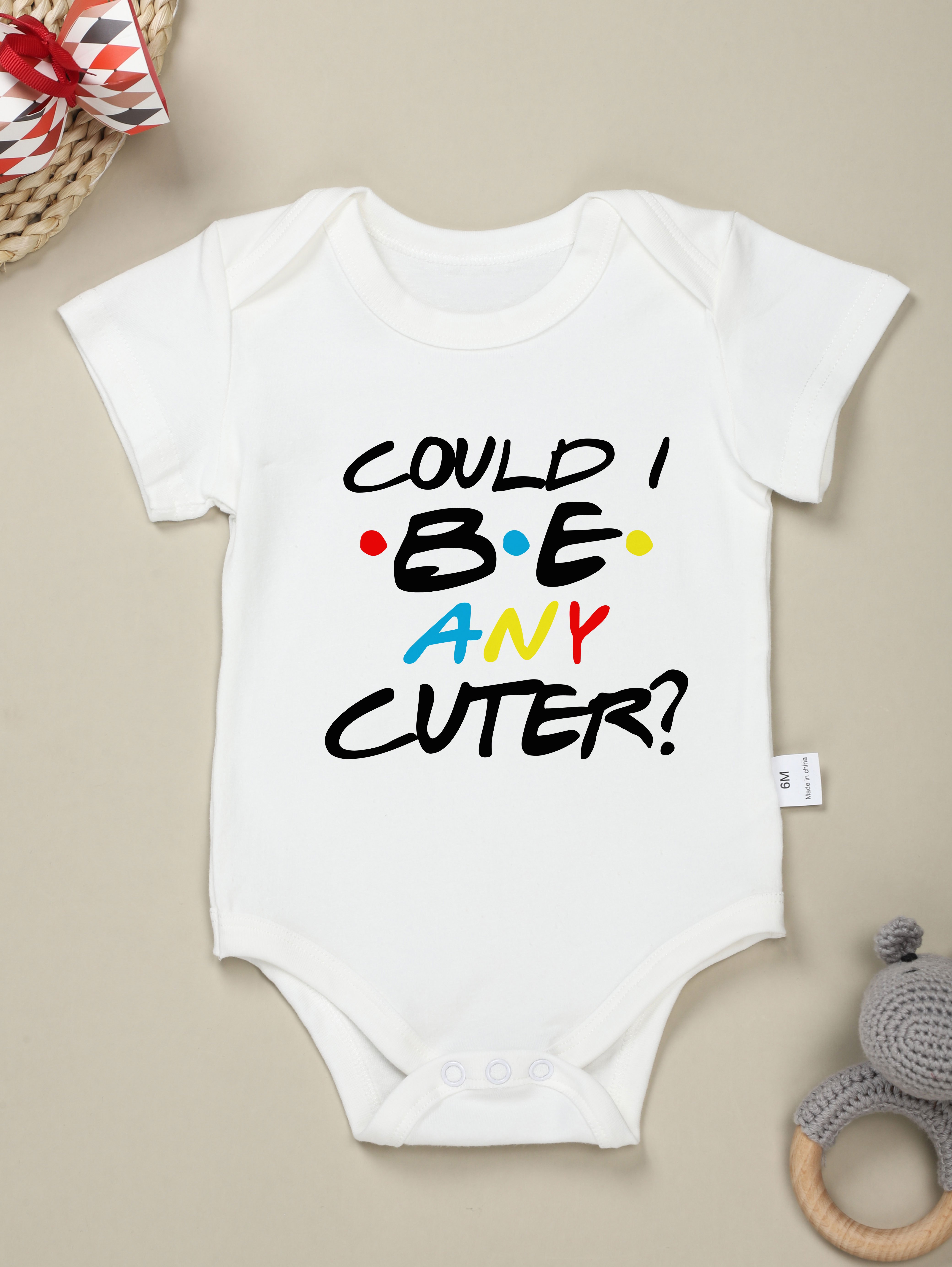 Baby Boys Girls Funny could Cuter Short Sleeve Round Neck - Temu