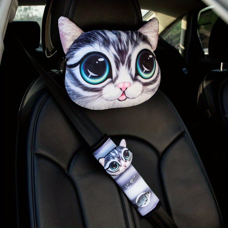 Cat Car Headrest Pillow