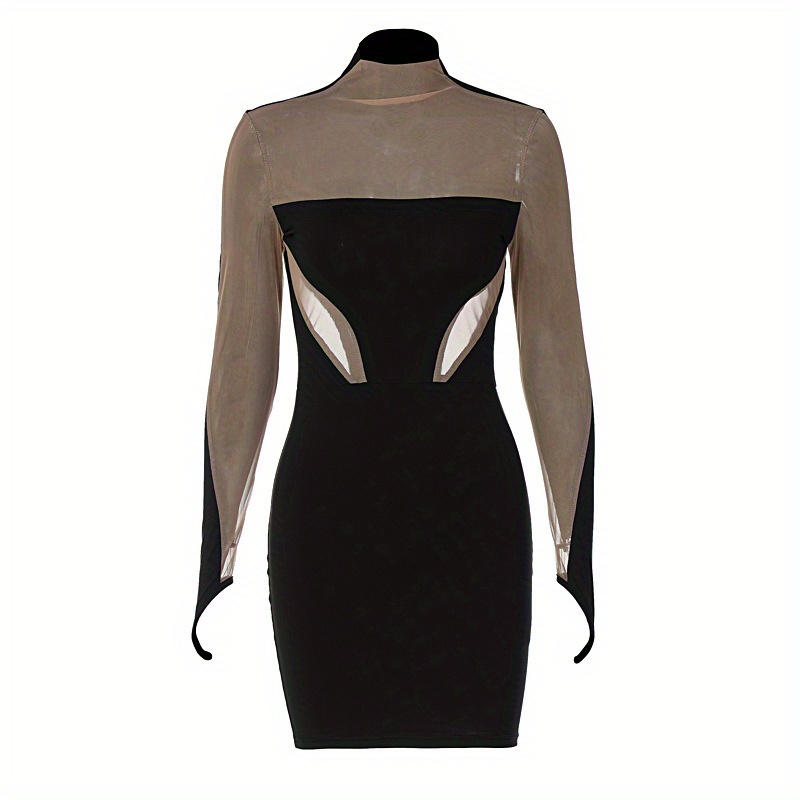 Long Sleeve Bodycon Mini Dress Sexy Slim Party Nightclub Temu 