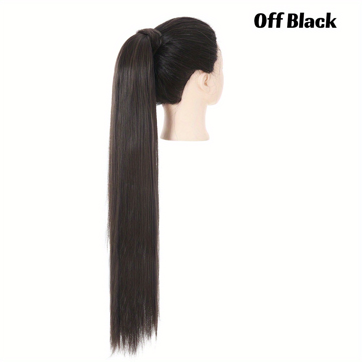 Black Ponytail Extensions, Black Hair on Elastic Band, Synthetic Hair  Extension on Hairband, Hair Wig, Hair Falls, NIGHT QUEEN 