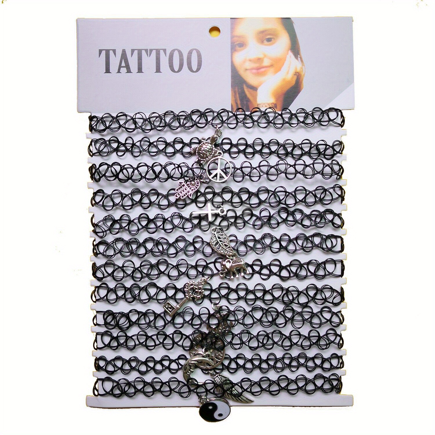 12 Pcs/pack Fashion Tattoo Choker Necklace Girls Gothic Chokers
