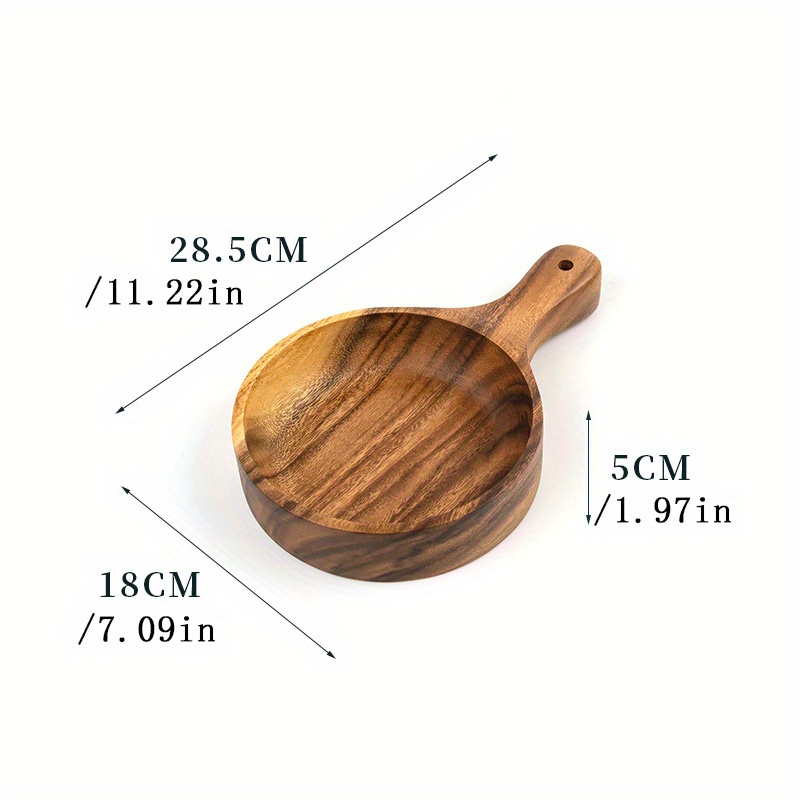 Beech Wood Salad Bowl with Handle for Outdoor Dining
