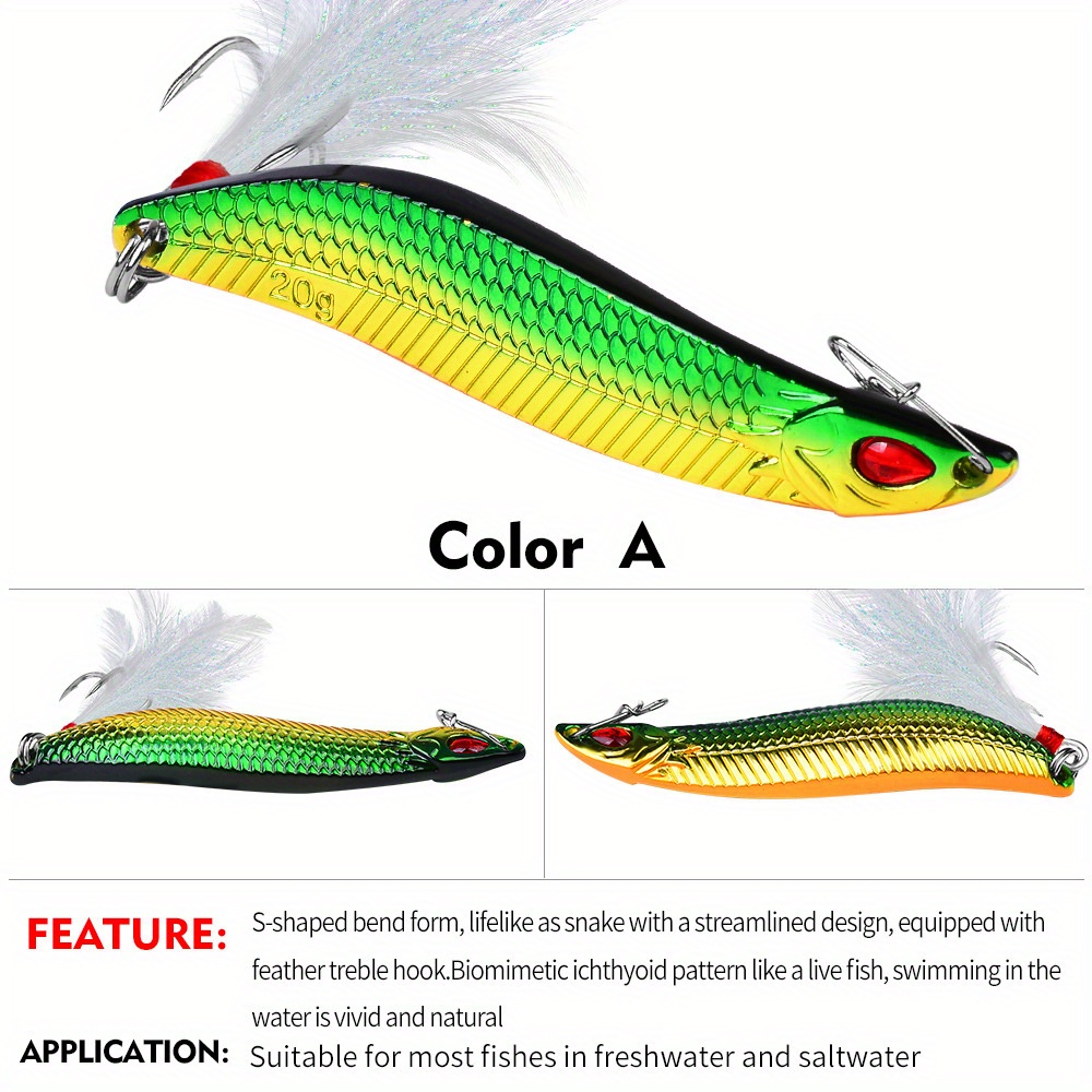 S shaped Spoon Lures Bionic Hard Baits Bass Perch Freshwater - Temu