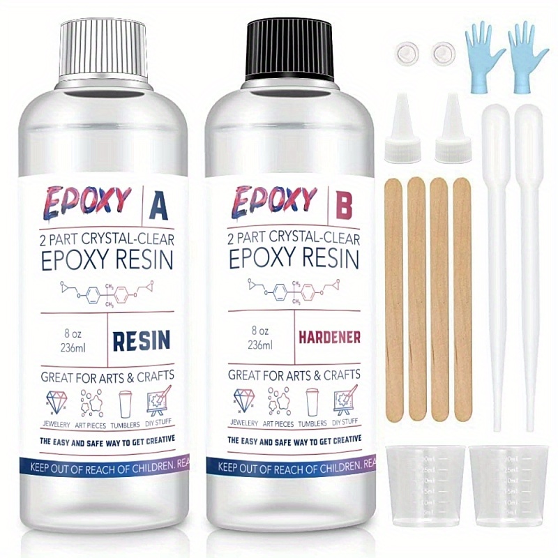 50ml Epoxy Resin Kit Crystal Clear Hardener Easy Mix DIY Resin FAST