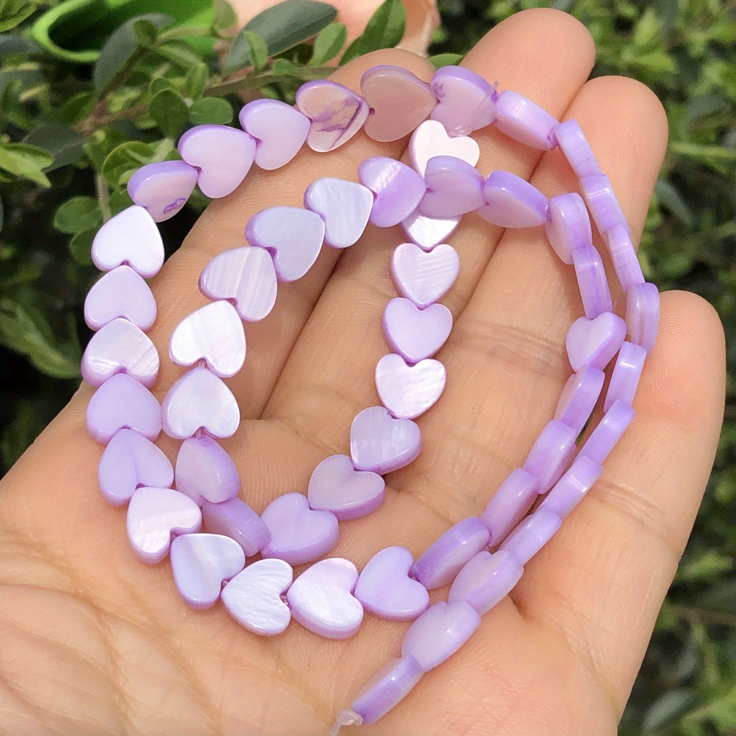 Kawaii Purple Heart Beads, 8mm Beads for Bracelet, Heart Beads for Nec