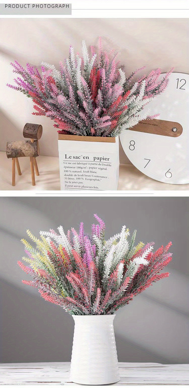 1 Pezzo Bouquet Di Lavanda Artificiale 37cm (rosso Rosa) Artigianato  Fai-da-te Per La Decorazione Di Matrimoni E Case