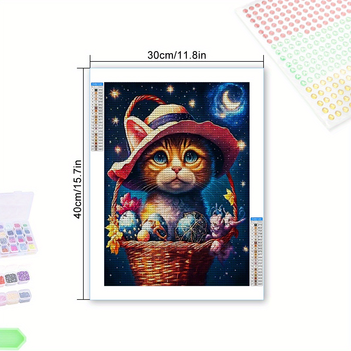 Diy Cat Diamond Painting Kit For Adults 5d Round Full Drill - Temu