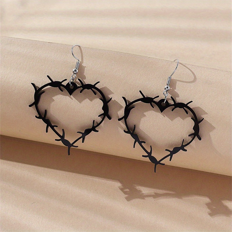 Barbed wire hot sale heart earrings