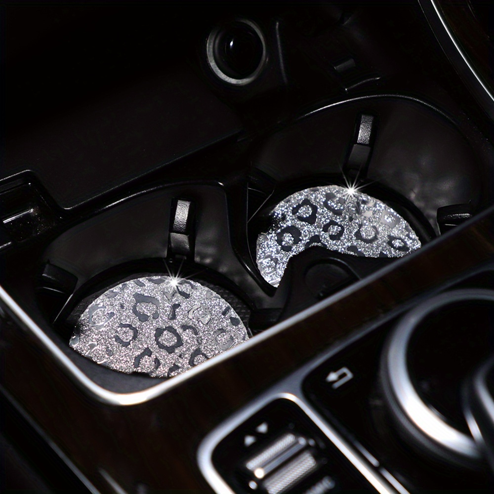 Glitter Leopard Car Coasters