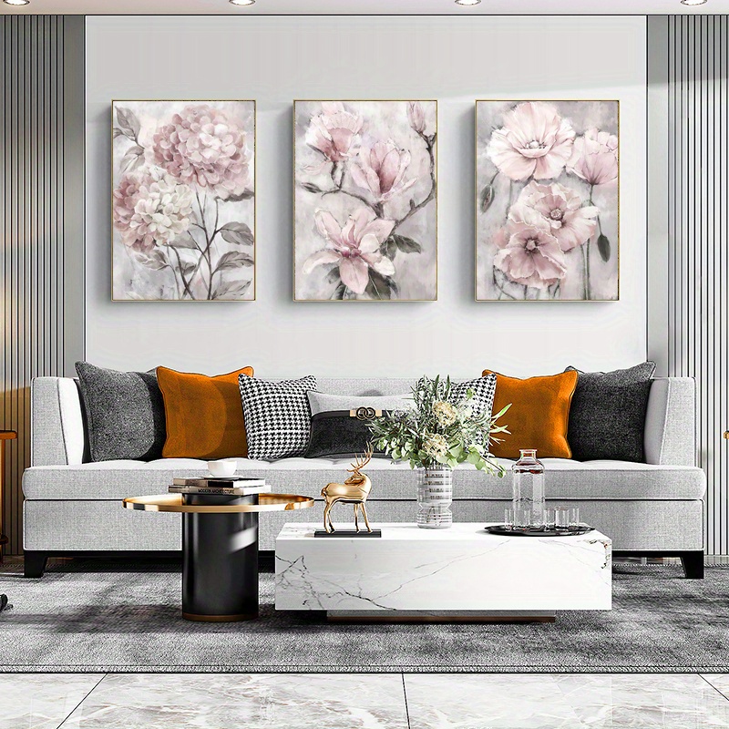 3pcs Set Flower Poster Living Room Decorative Painting Spray Frameless ...