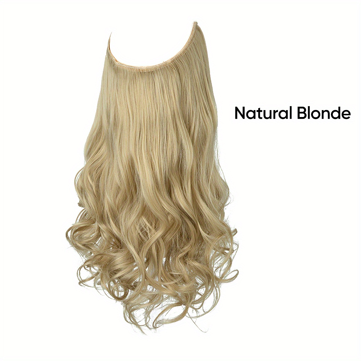 Hair Invisible Wire Wavy Curly Long Synthetic Hairpieces For Women Adjustable Headband Heat Friendly Fiber No Clip