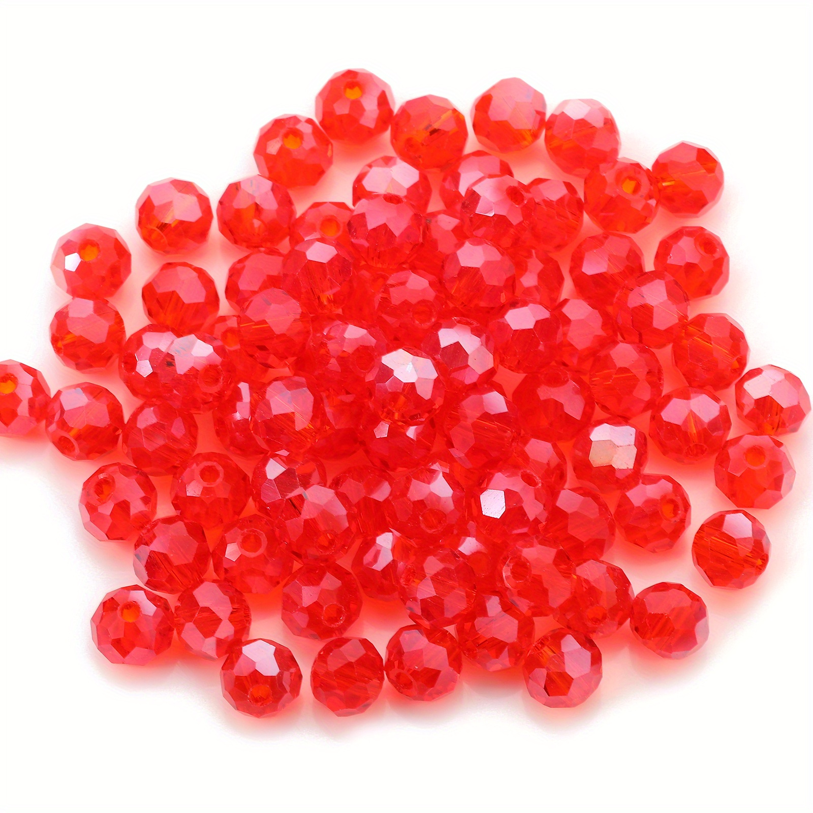 20x Red AB Crystal Rondelle 6mm x 8mm Glass Loose Spacer Beads Beading  Supplies