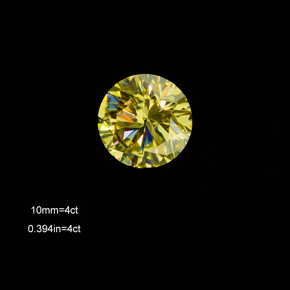 Round Lemon Yellow Moissanite Loose Stone