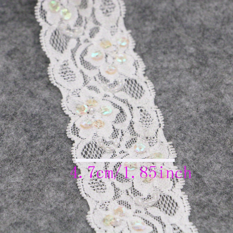 Embroidered Elastic Lace Fabric Ribbon Garment Decoration - Temu