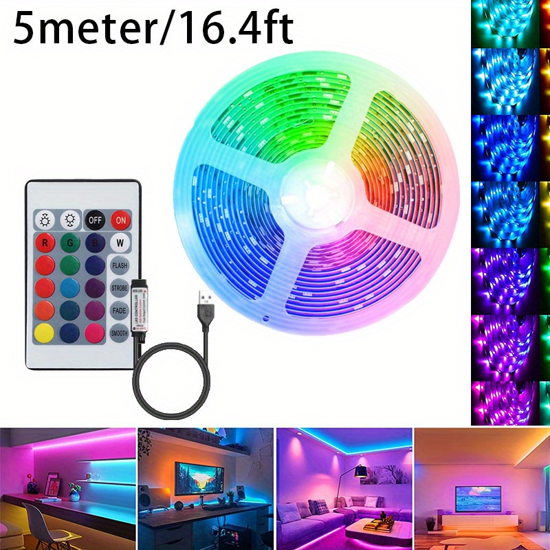 Led Strip Lights With 24 Keys 18 Light Beads 5050 Low Voltage 5v Indoor  Running Water Illusion Atmosphere Light Background Tape Set Room Home Decor  Quick  Secure Online Checkout Temu Australia