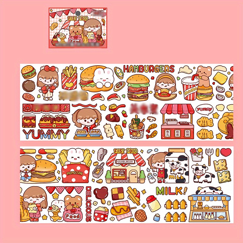 7pcs Bento Style Mixed Fabric Stickers DIY Creative Self-adhesive Stickers