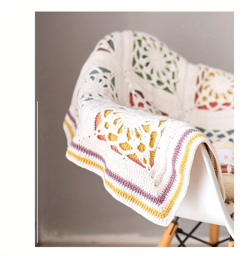 1pc 5 Stranded Milk Cotton Rainbow Color Yarn For Diy Knitting And Crochetingscarf Pillow