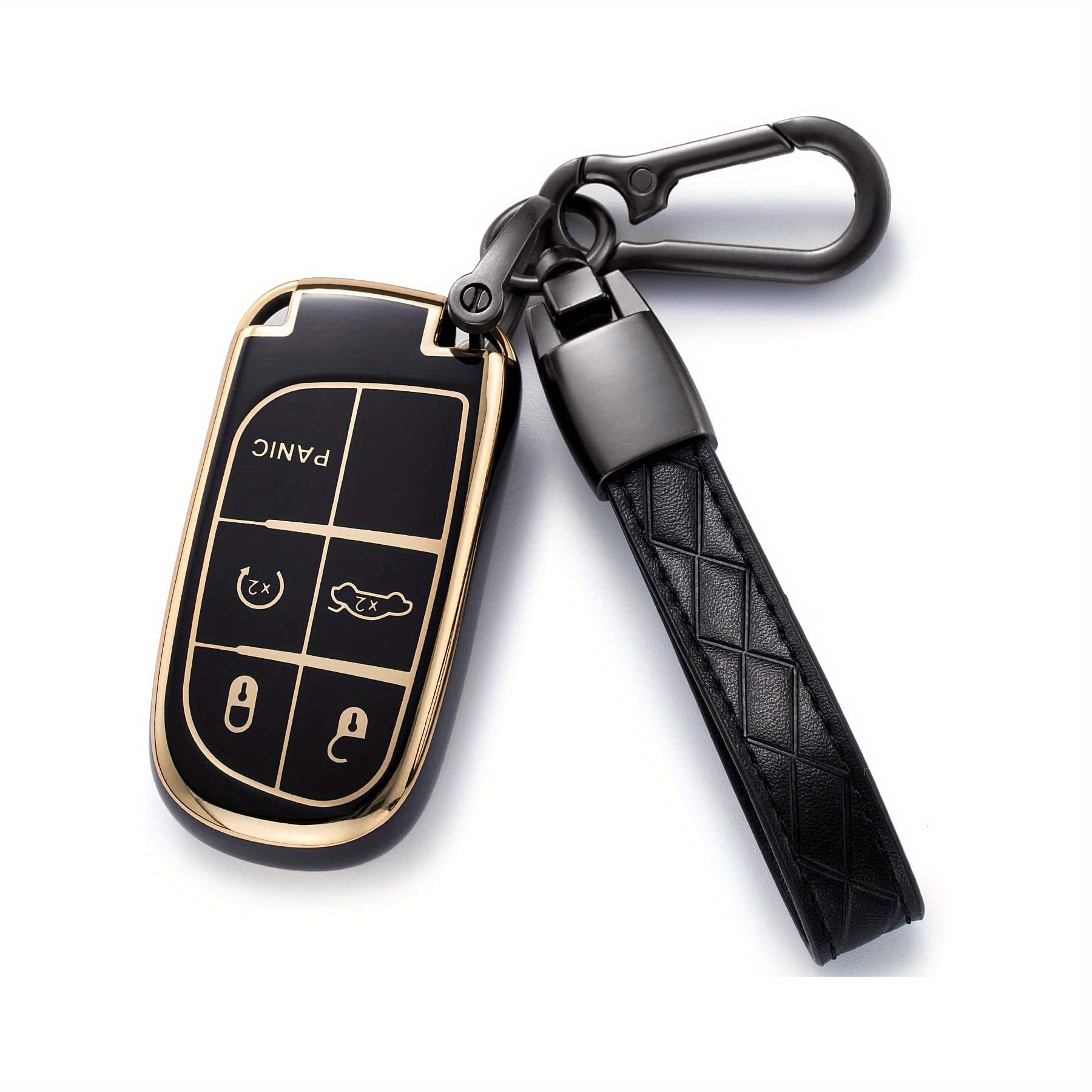 Key Fob Cover With Pu Leather Keychain For Grand Cherokee 200 300 Journey  Smart Key - Temu Germany