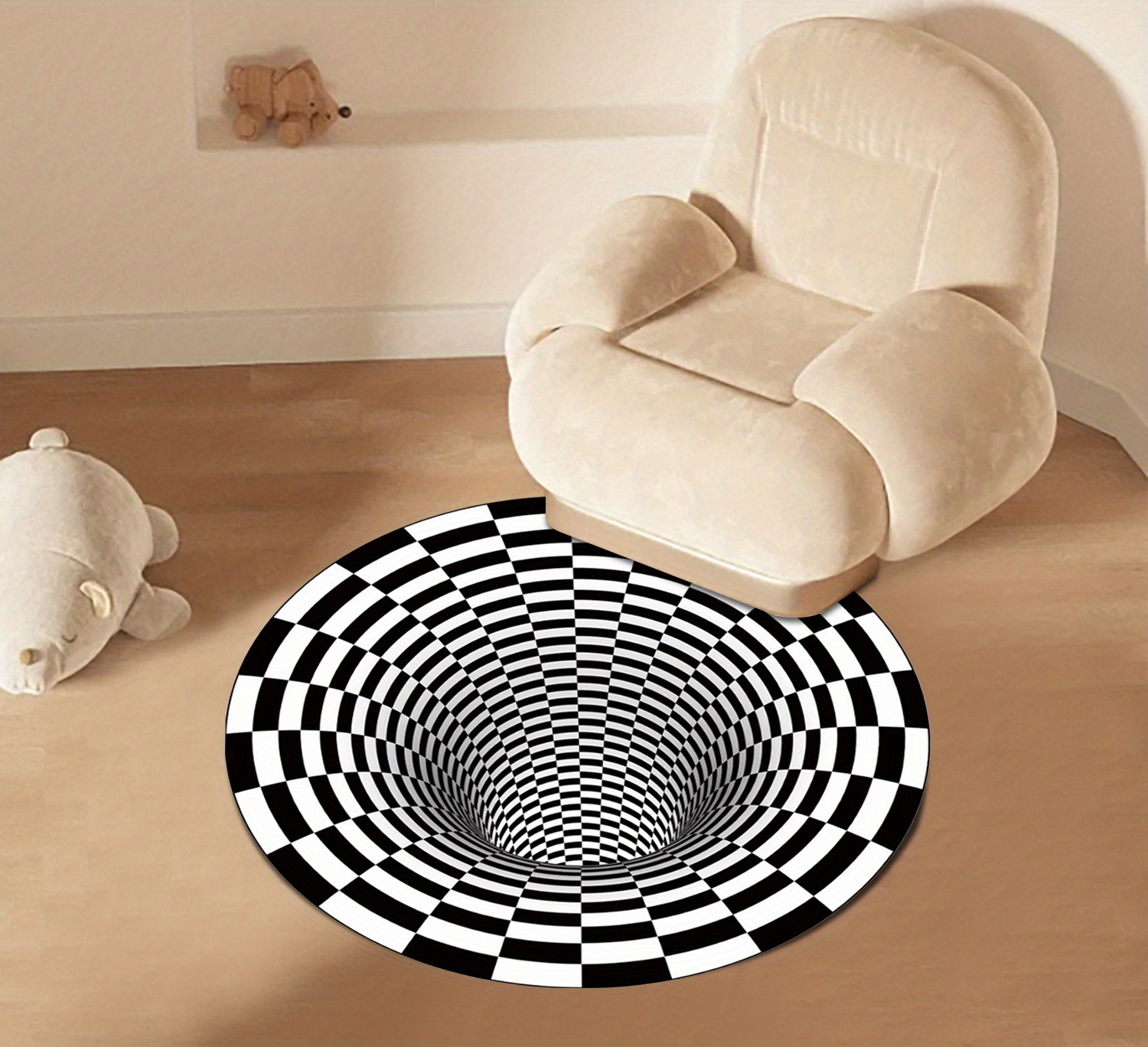 3d Vision Vortex Carpet Living Room Bedroom Floor Mat - Temu
