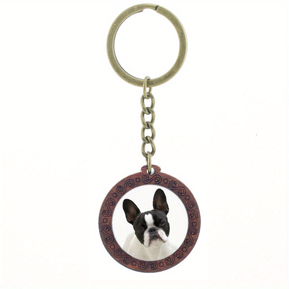 Love Dog Key Chains Vintage Wooden Pendant Photo Glass Cabochon Keychain  With Metal Chain For Pet Dogs Animal Lovers Gifts - Temu