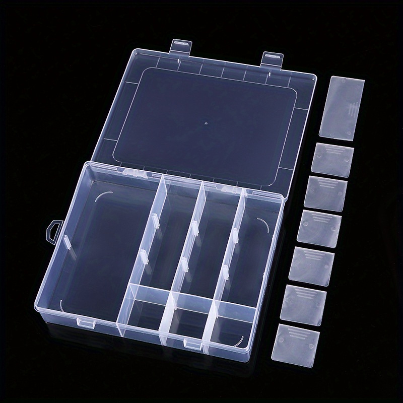 Opolski Multi-Grid PE Plastic Fish Hook Bait Fishing Storage Box with  Transparent Lid