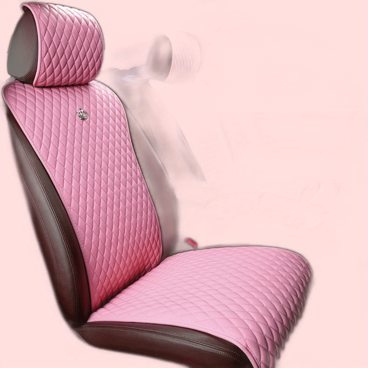 Cute Pink Inlaid Crystal Artificial Diamond Crown Car Seat Cushion For  Women Fashion Four Seasons Universal Cover Car Accessories Women