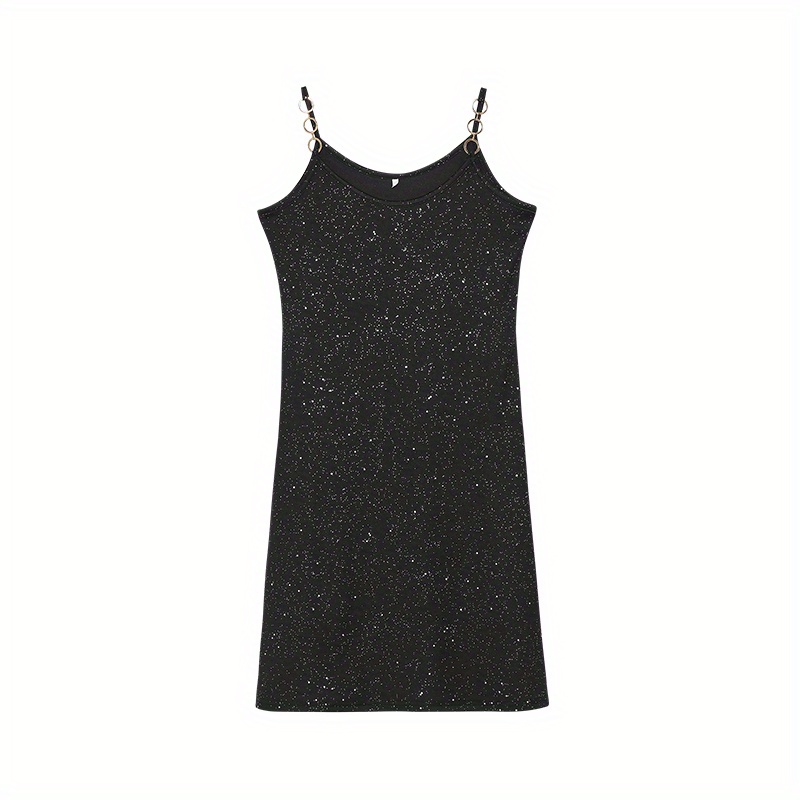 Chain Strap Glitter Cami Dress Sexy Party Dress Temu