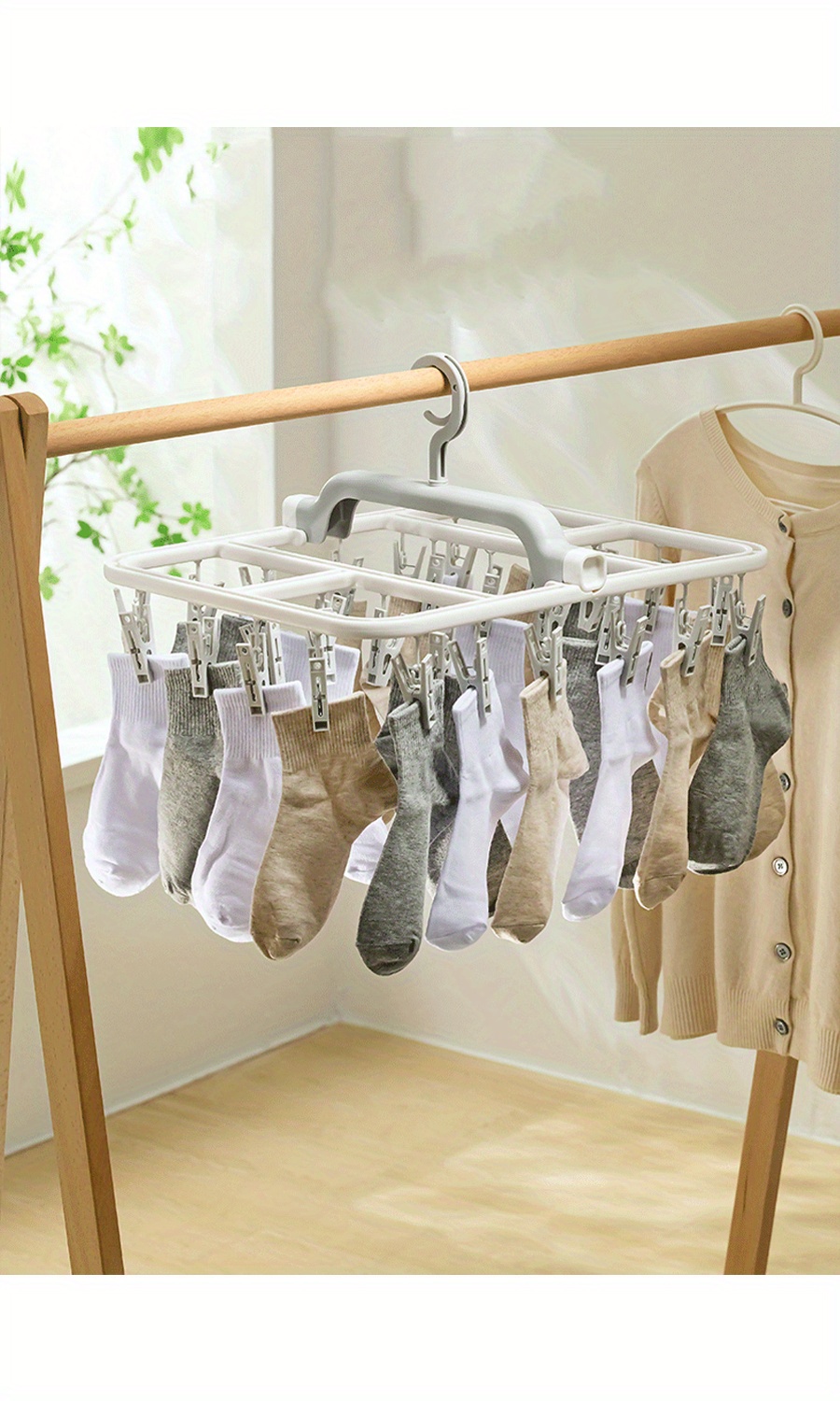 Foldable Clothes Drying Rack Multi Clips Socks Lingerie - Temu Canada