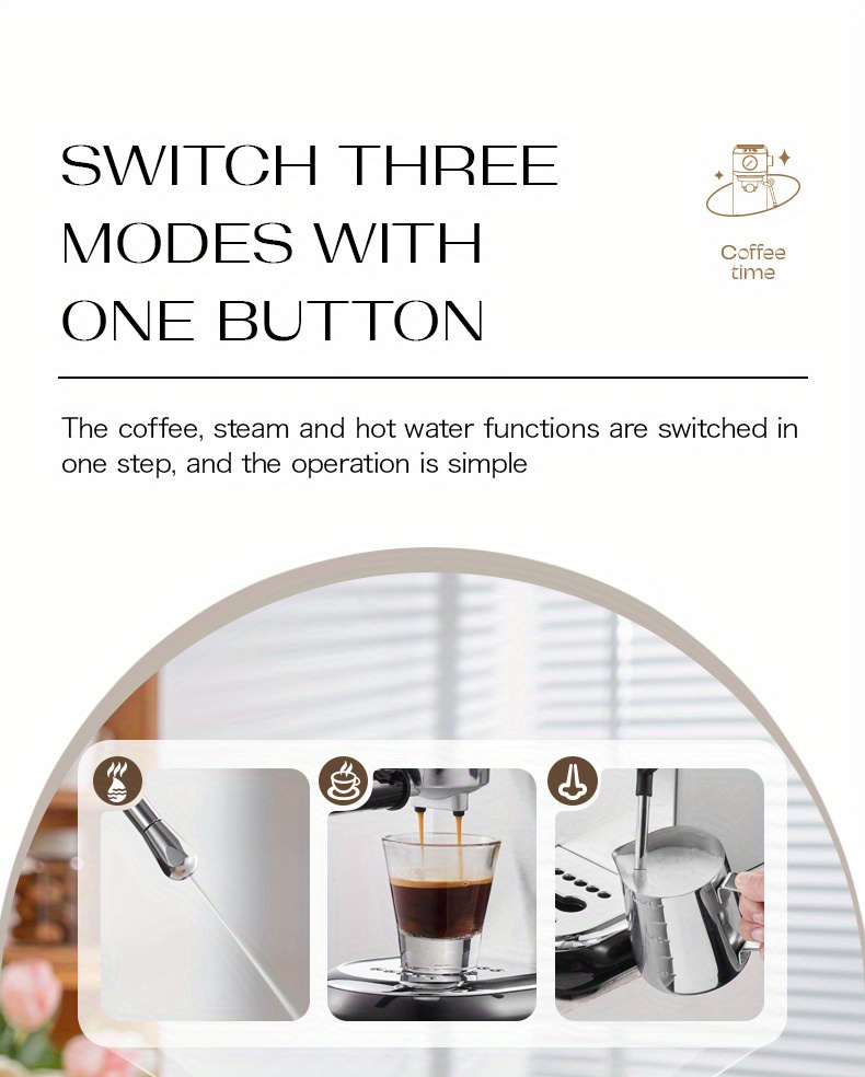 Cafelffe Professional Semi-Automatic Espresso Machine 20Bar with System, Water (Compatible with Italian Plug 220-240) - Heavy-Duty Commercial & Espresso Maker for Cappuccino, Latte, Macchiato -