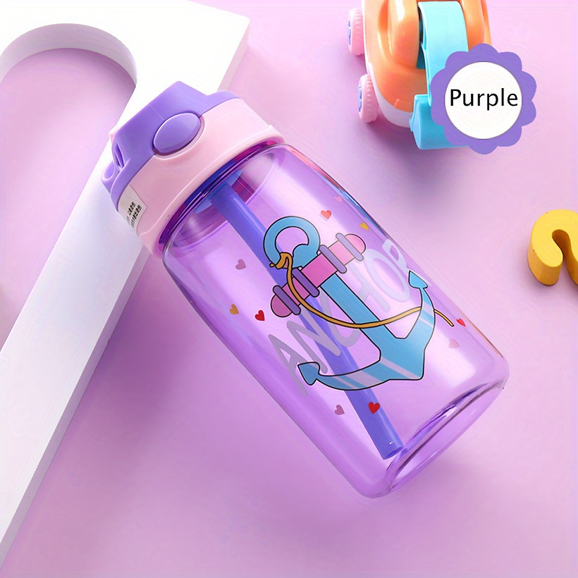 Kawaii Portable Sports Water Bottle, Cartoon Plastic Leakproof Bpa