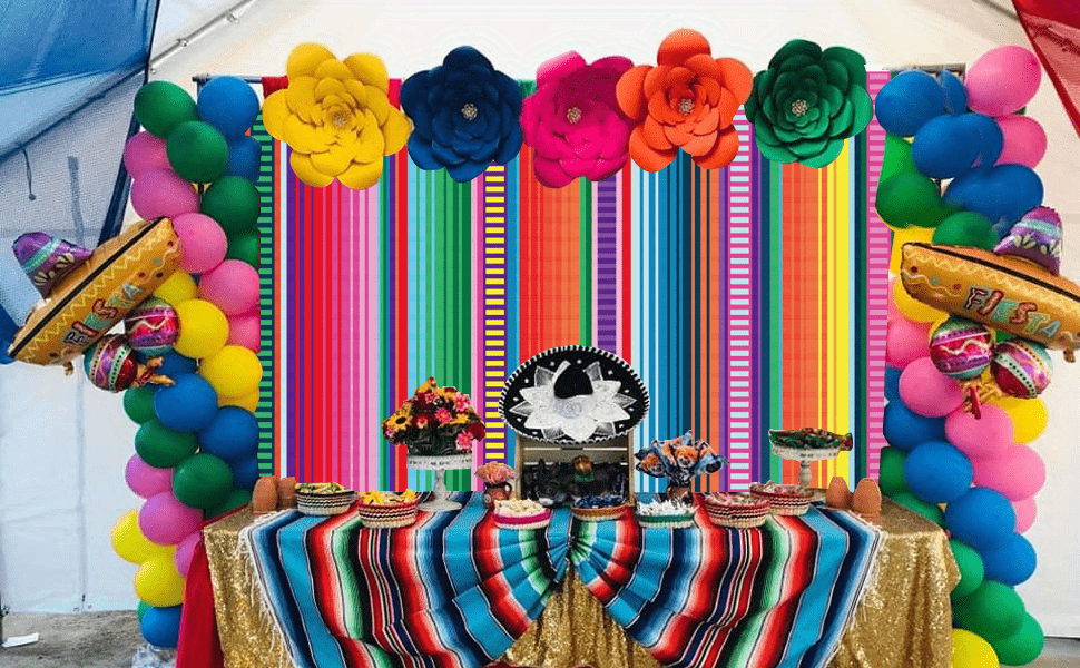 Colorful Mexican May 5th Backdrop Birthday Parties Home - Temu