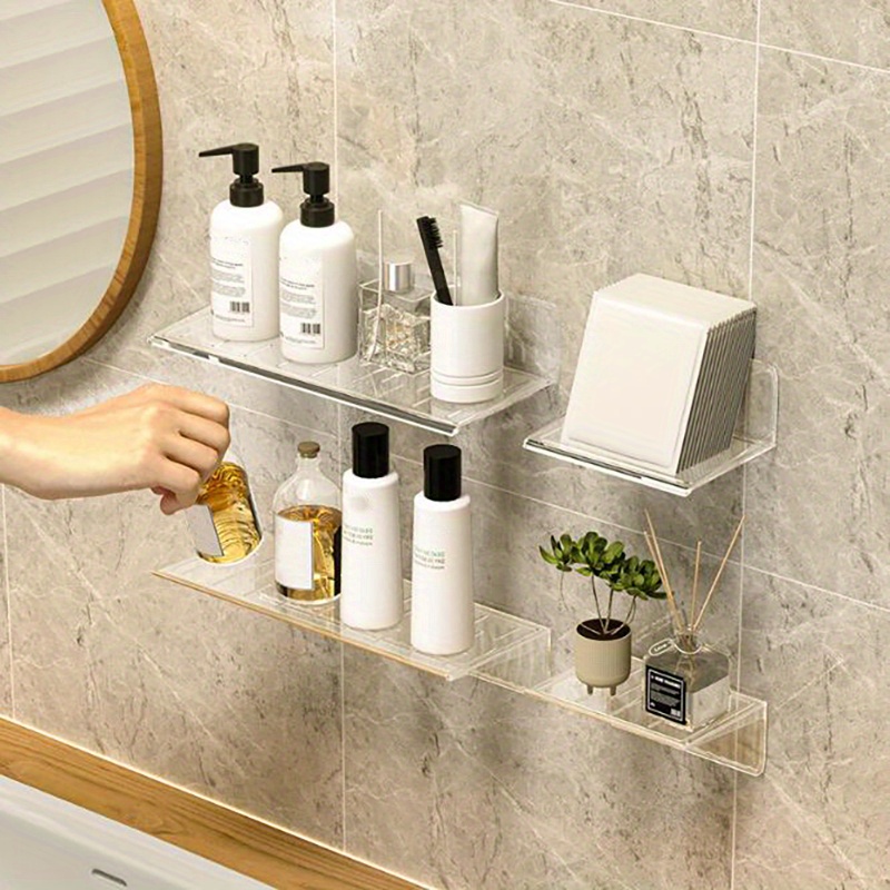  YOHOM Adhesive White Floating Shelves Bathroom Wall Organizer Shower  Caddy No Drilling Display Ledge Shelf Rack for Home Decor 2PCS : Home &  Kitchen